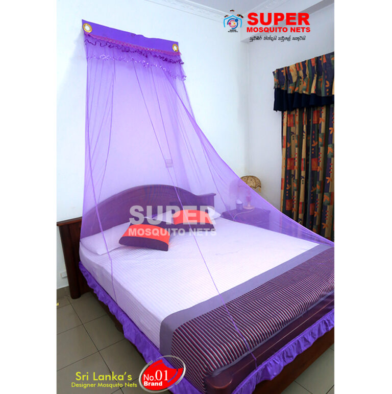 Super purple wall mosquito net on bed.jpg