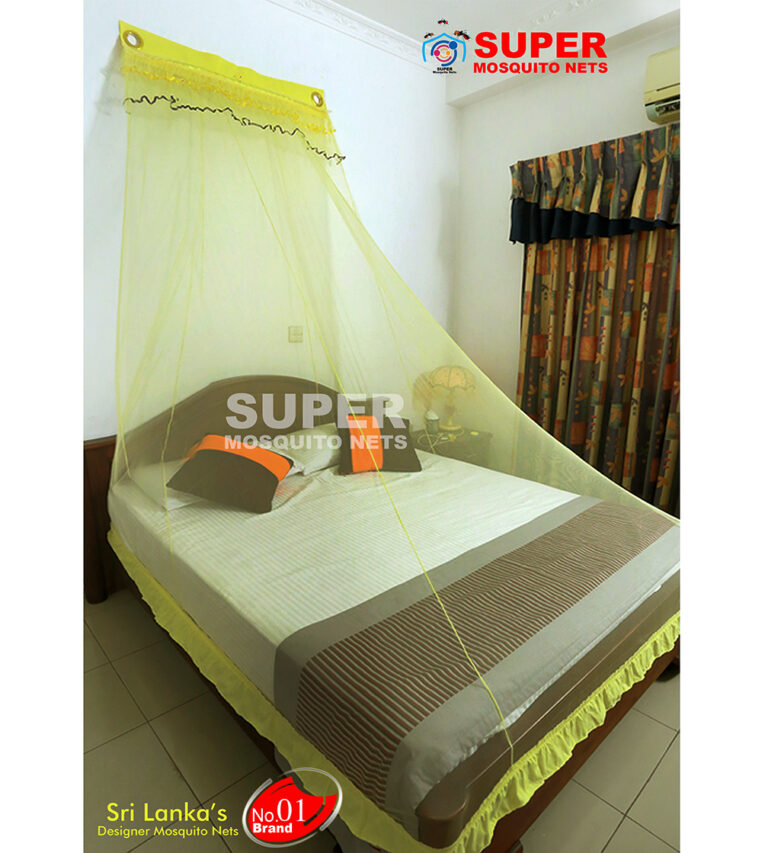 Super yellow wall mosquito net on bed.jpg